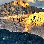 Sass Pordoi at sunset, seen from near Campitello