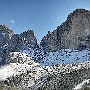 The Rosengarten and the cliff of the Croda Rossa