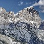 Marmolada and Gran Vernel southern faces seen from near Rifugio Roda da Vael